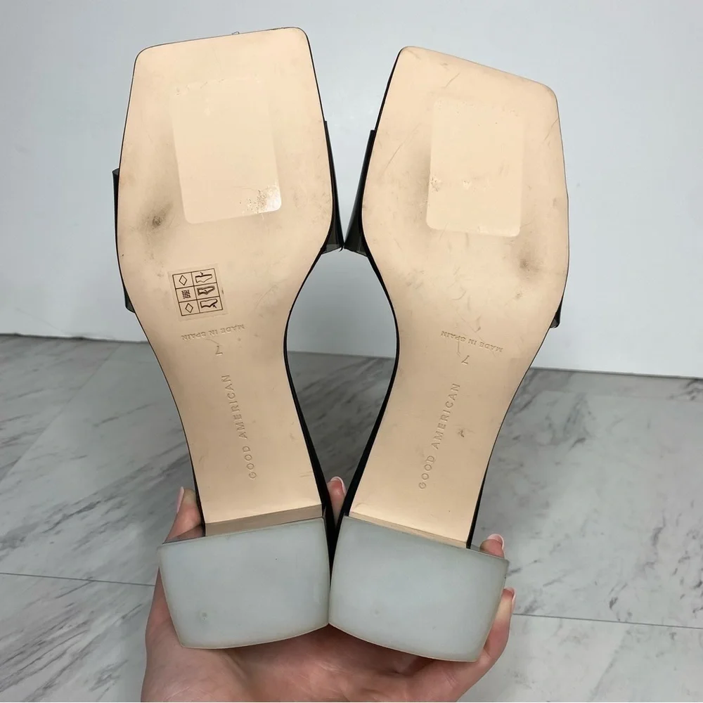 Good American Square Toe Heeled Sandal 7